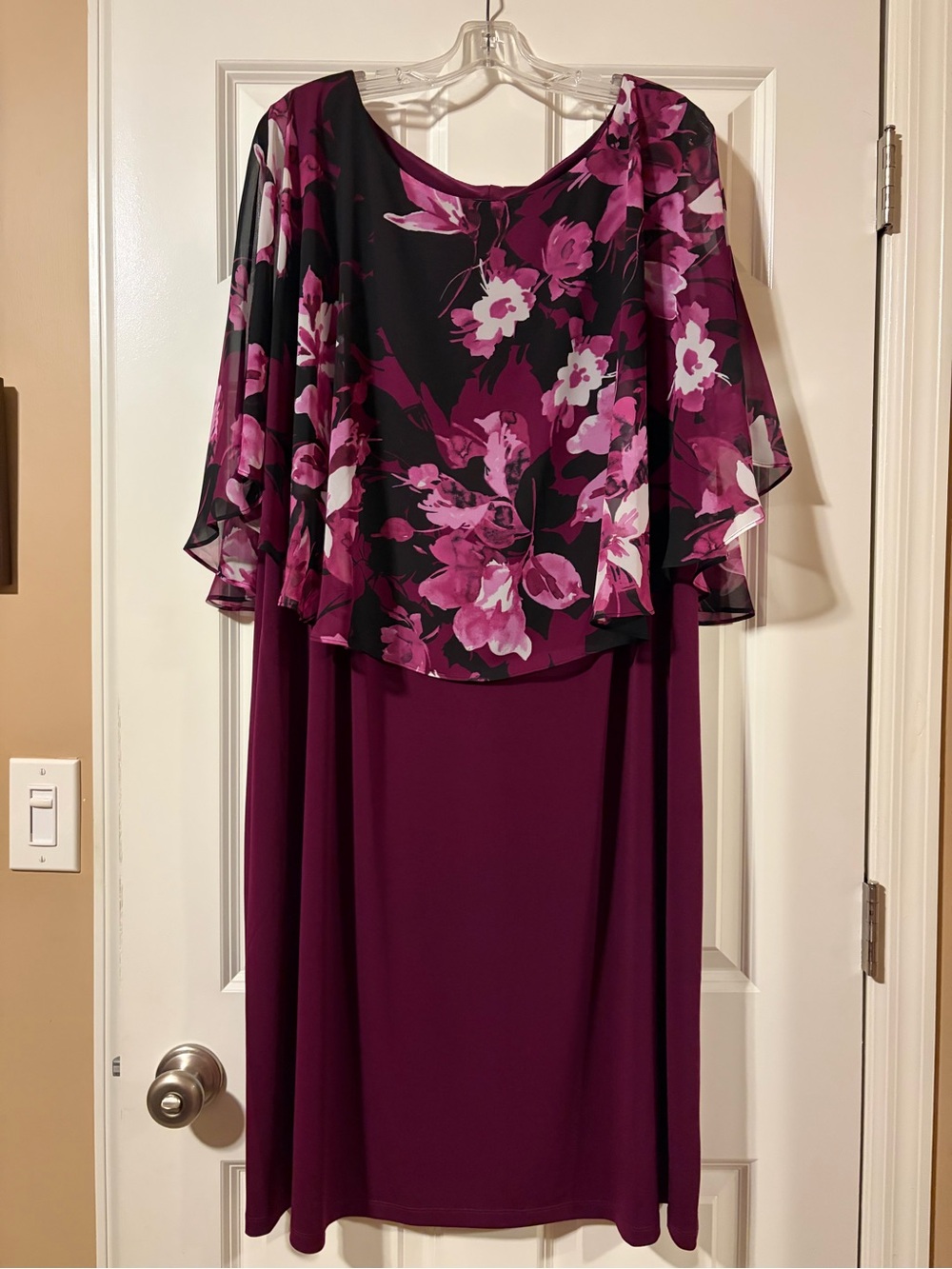 connected apparel Floral Capelet Overlay Dress